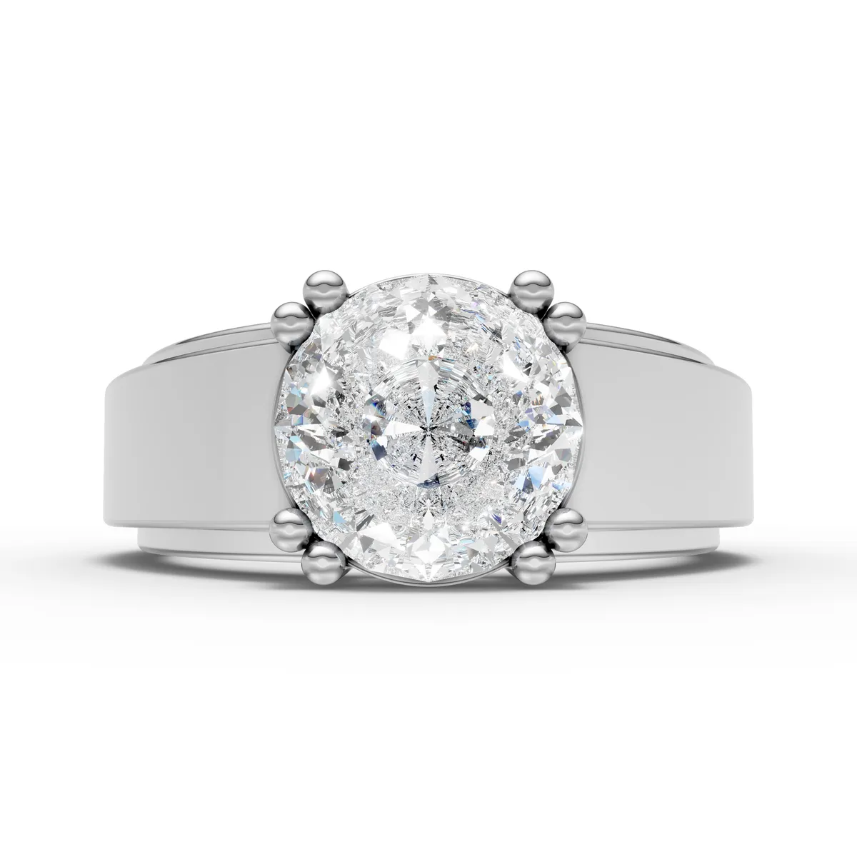 Round Solitaire Statement Ring